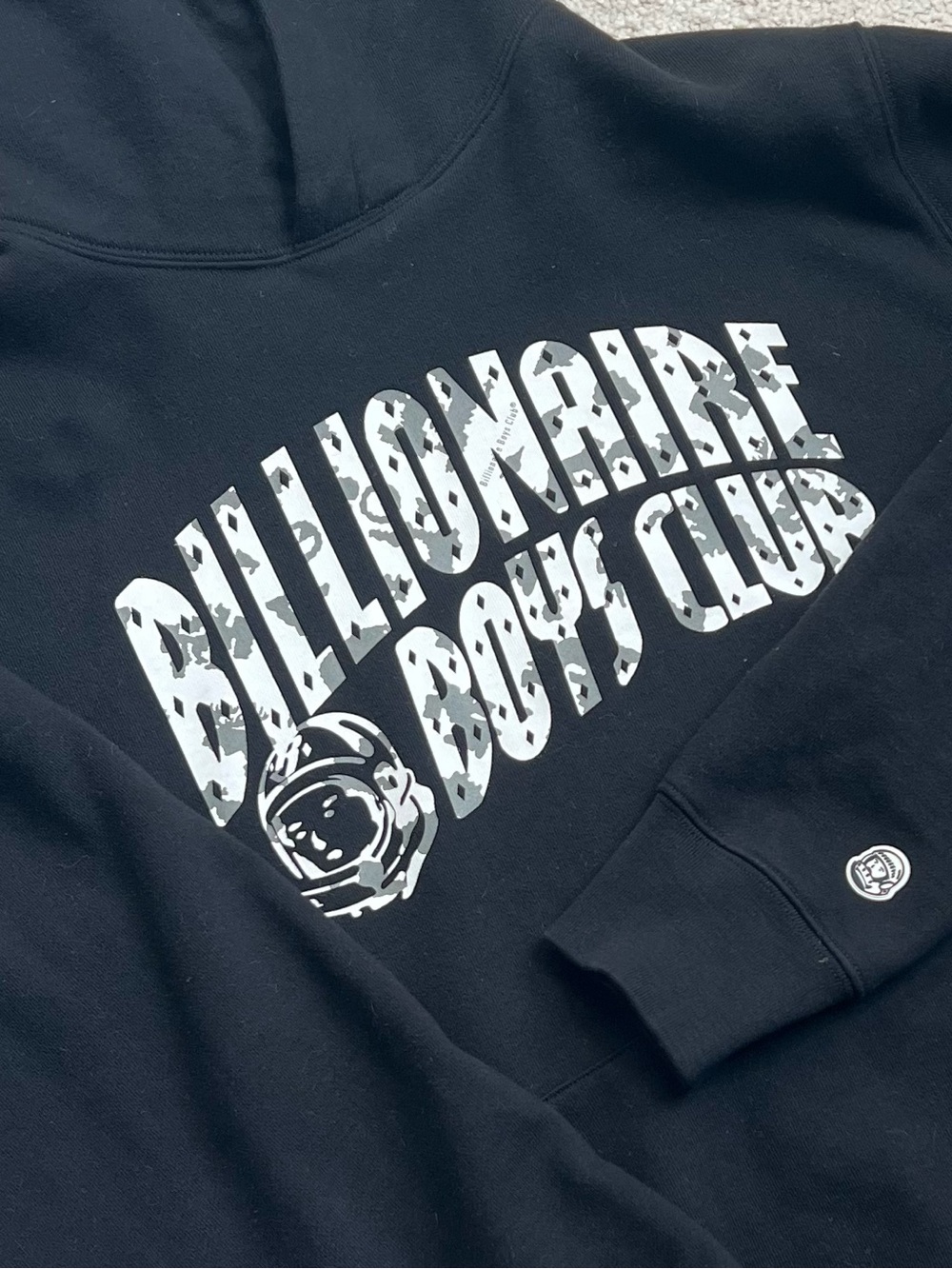 Billionaire Boys Club EU Black Hoodie with White Camo Logo
